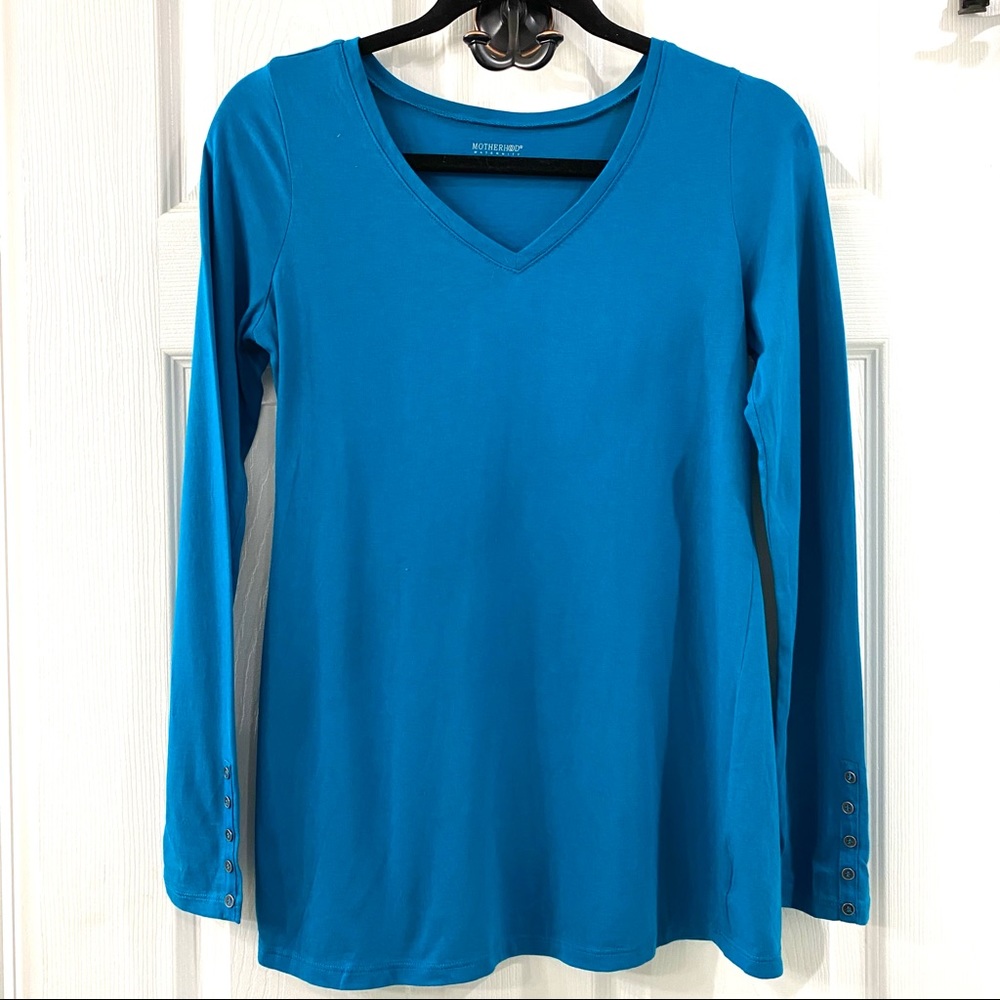 Motherhood Maternity teal long sleeve shirt